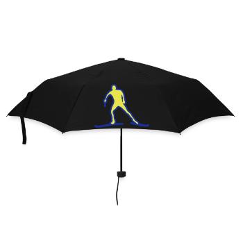 Nordischer Langlauf Zeichnungsspur - Regenschirm (klein) - Schwarz - Vorne