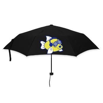Fête, lait, vache, taureau, ferme, animal, visage, club de musique - Parapluie standard - noir - Devant