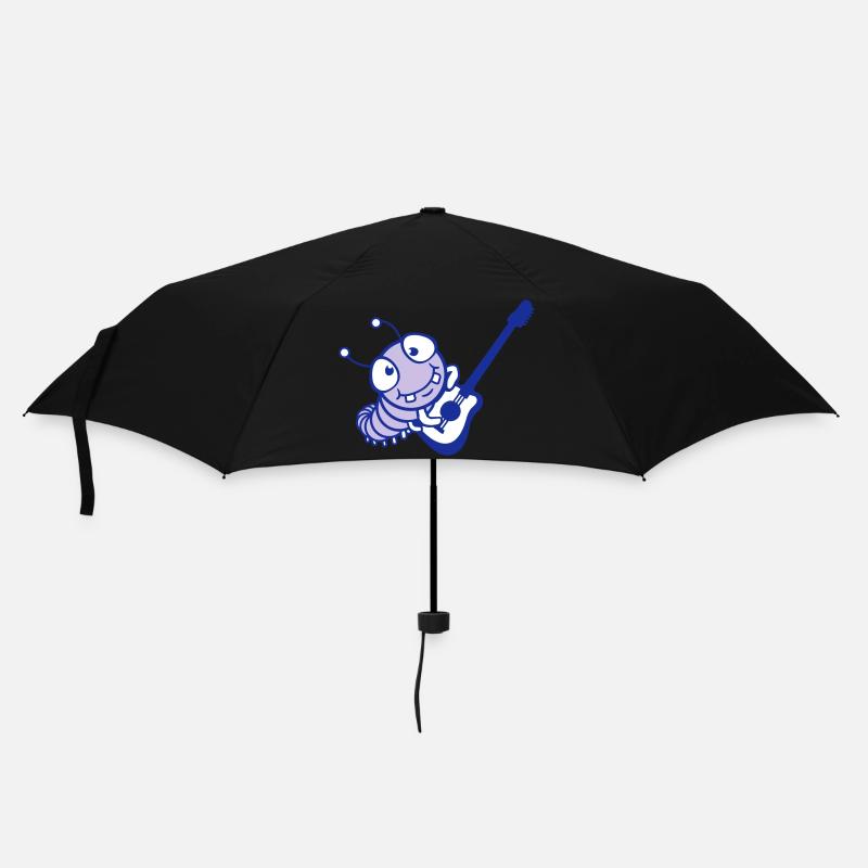 Guitare chenille mignonne jouant de la musique d’animal d’insecte cool - Parapluie standard - noir
