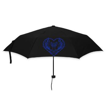 hibou coeur symbole forme oiseau amour aigle hibou volant cool - Parapluie standard - noir - Devant