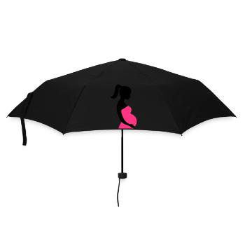Schwangere Silhouette - Regenschirm (klein) - Schwarz - Vorne