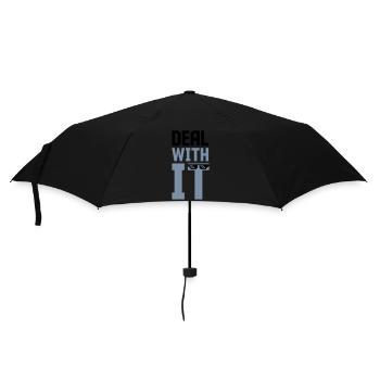 Meme Deal with it - Regenschirm (klein) - Schwarz - Vorne