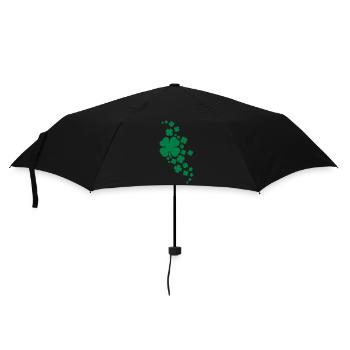 Kleeblätter St. Patricks Tag Kleblatt Motiv - Regenschirm (klein) - Schwarz - Vorne