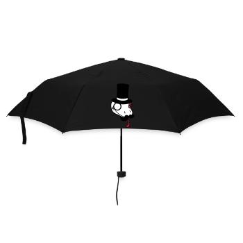kopf herr sir gentlemen zylinder reich monokel bri - Regenschirm (klein) - Schwarz - Vorne
