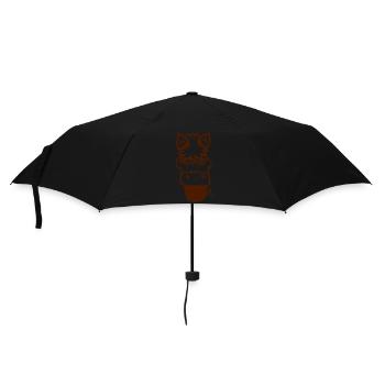 Pferd isst Apfel fressen Hunger Obst lecker Gesund - Regenschirm (klein) - Schwarz - Vorne