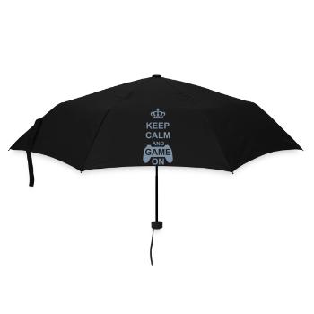 Keep Calm Game On - Umbrella (small) - black - Front