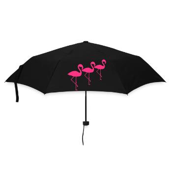 équipe d'équipage 3 amis silhouette contour flamant cli - Parapluie standard - noir - Devant