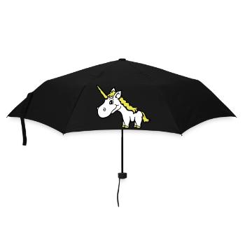 Licorne rose mignon mignon sympathique cheval de dessin animé - Parapluie standard - noir - Devant