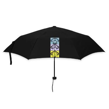 3 Wise Monkeys Hear Nothing Say See Monkey Fun - Umbrella (small) - black - Front