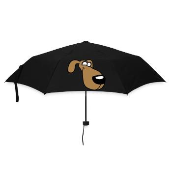 Visage de chien Drôle Idiot Drôle Folle Bande dessinée - Parapluie standard - noir - Devant