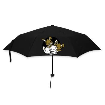 4 Bunnies Friends Team Crew Hole Quatre frères et sœurs - Parapluie standard - noir - Devant