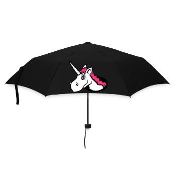 Unicorn Floor Hole Funny Smile Comic Cartoon - Umbrella (small) - black - Front