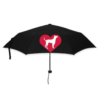 Big Dog Heart Love Symbol Silhouette Outline - Umbrella (small) - black - Front