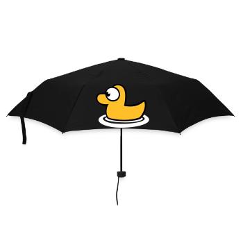 Badeente Quietscheente Wasser Vogel süß niedlich - Regenschirm (klein) - Schwarz - Vorne
