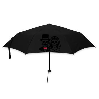 Mariage Squelette Mariée Marié Couple - Parapluie standard - noir - Devant