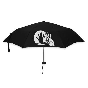 Hand Schattenspiel kaninchen Glow in the dark - Regenschirm (klein) - Schwarz - Vorne