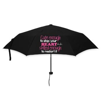 Krankenschwester Pflege Herzstillstand Geschenk - Regenschirm (klein) - Schwarz - Vorne