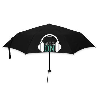 Kopfhörer Musik Liebe DJ Techno Hip Hop Logo icon - Regenschirm (klein) - Schwarz - Vorne