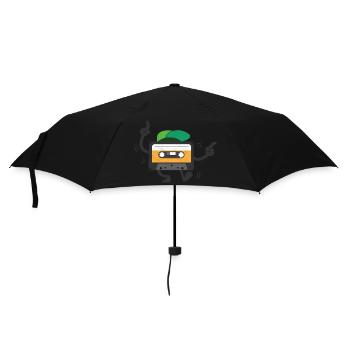 Dancing Cassette Tape Retro Vintage Old School - Umbrella (small) - black - Front