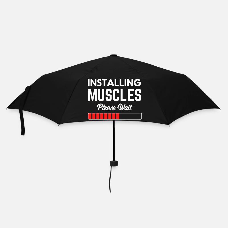 Installing Muscle Please Wait - Regenschirm (klein) - Schwarz