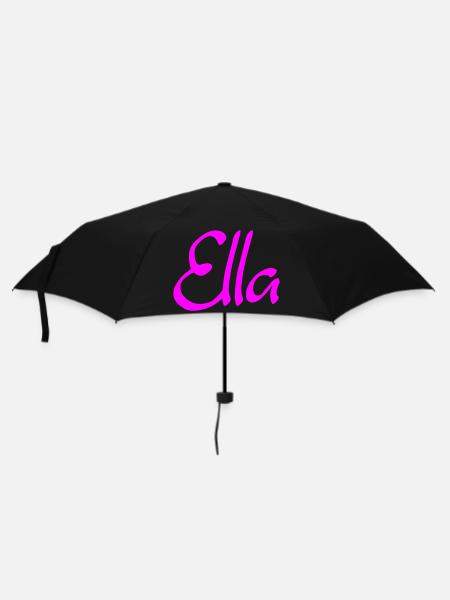 Ella Neon Schrift Pink - Regenschirm (klein) - Schwarz