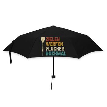 Dart Zielen werfen fluchen nochmal Dartpfeil - Regenschirm (klein) - Schwarz - Vorne