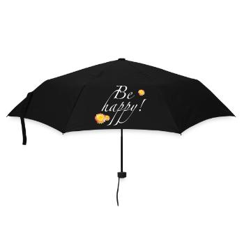 Be happy weiß - Sonja Ariel von Staden - Regenschirm (klein) - Schwarz - Vorne