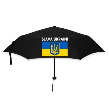 Slava ukraini - Regenschirm (klein) - Schwarz - Vorne