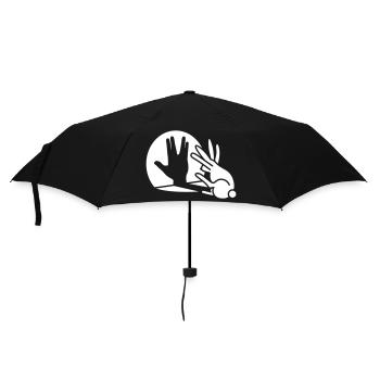 Kaninche Schatten Hand Vulkanischer Gruß trekkie - Regenschirm (klein) - Schwarz - Vorne