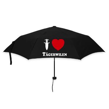 I Love Tägerwilen (weiss mit Dolch als I) - Regenschirm (klein) - Schwarz - Vorne