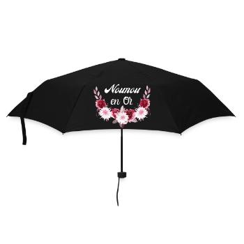 nounou en or Couronne de fleurs - Parapluie standard - noir - Devant