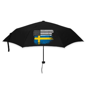 Flagge Fusion: US Nordic Brush - Regenschirm (klein) - Schwarz - Vorne