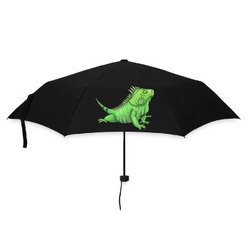 funny iguana - Umbrella (small) - black - Front