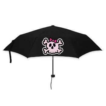 crane fille Skull Halloween - Parapluie standard - noir - Devant