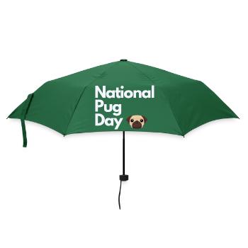 National Pug Day Mops - Umbrella (small) - bottlegreen - Front