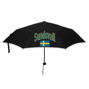 Sundsvall schweden flagge - Regenschirm (klein) - Schwarz - Vorne