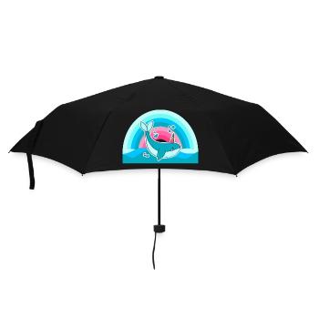 Kidcore Regenbogen Wal Einhorn Wellen Geschenk - Regenschirm (klein) - Schwarz - Vorne