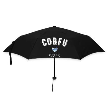 Griechisches Korfu - Regenschirm (klein) - Schwarz - Vorne