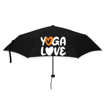 Yoga Love Heart Quote Fan Meditation Handwriting - Umbrella (small) - black - Front