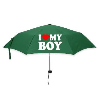 I love my boy - Umbrella (small) - bottlegreen - Front