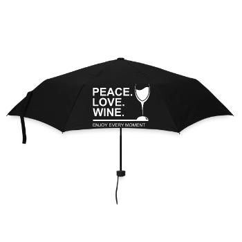 Bier Wein Whiskey Schnaps Alkohol - Regenschirm (klein) - Schwarz - Vorne