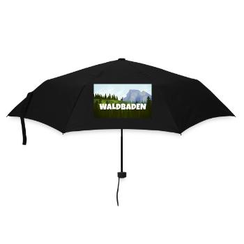 Waldbaden Achtsamkeitstrainer Natur Entspannung - Regenschirm (klein) - Schwarz - Vorne