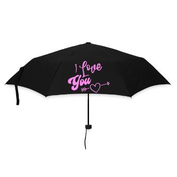 i love you - Umbrella (small) - black - Front