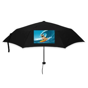 Bouledogue Français Propriétaire Beach Dog Surfing Planche de surf - Parapluie standard - noir - Devant
