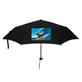 Teckel Propriétaire Beach Dog Surfing Surfboard Surfer - Parapluie standard - noir - Devant