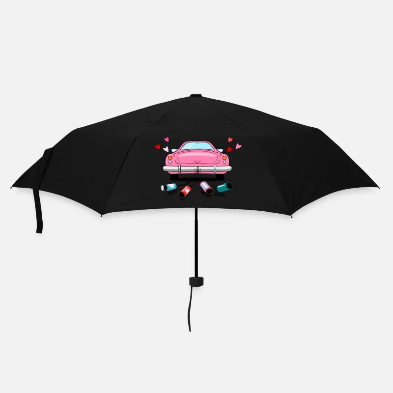 Mariage Voiture Rose Mariage - Parapluie standard - noir