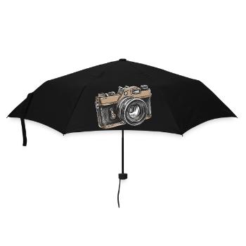 Dessin rétro de caméra - Parapluie standard - noir - Devant