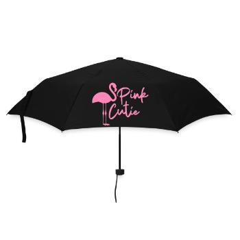 Cool Pink Flamingo Lovers Gift T Shirt - Umbrella (small) - black - Front