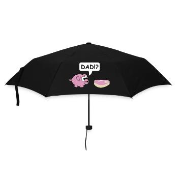 Papa | Schwein, Grill, grillen, Party, Steak - Regenschirm (klein) - Schwarz - Vorne