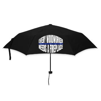 Geek Birthday Funny Woodworking Daddesign Badge - Umbrella (small) - black - Front